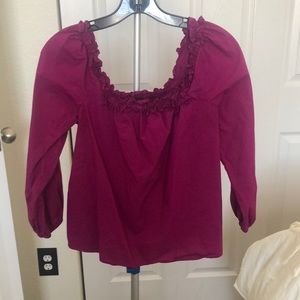 GUC J.Crew Magenta Blouse